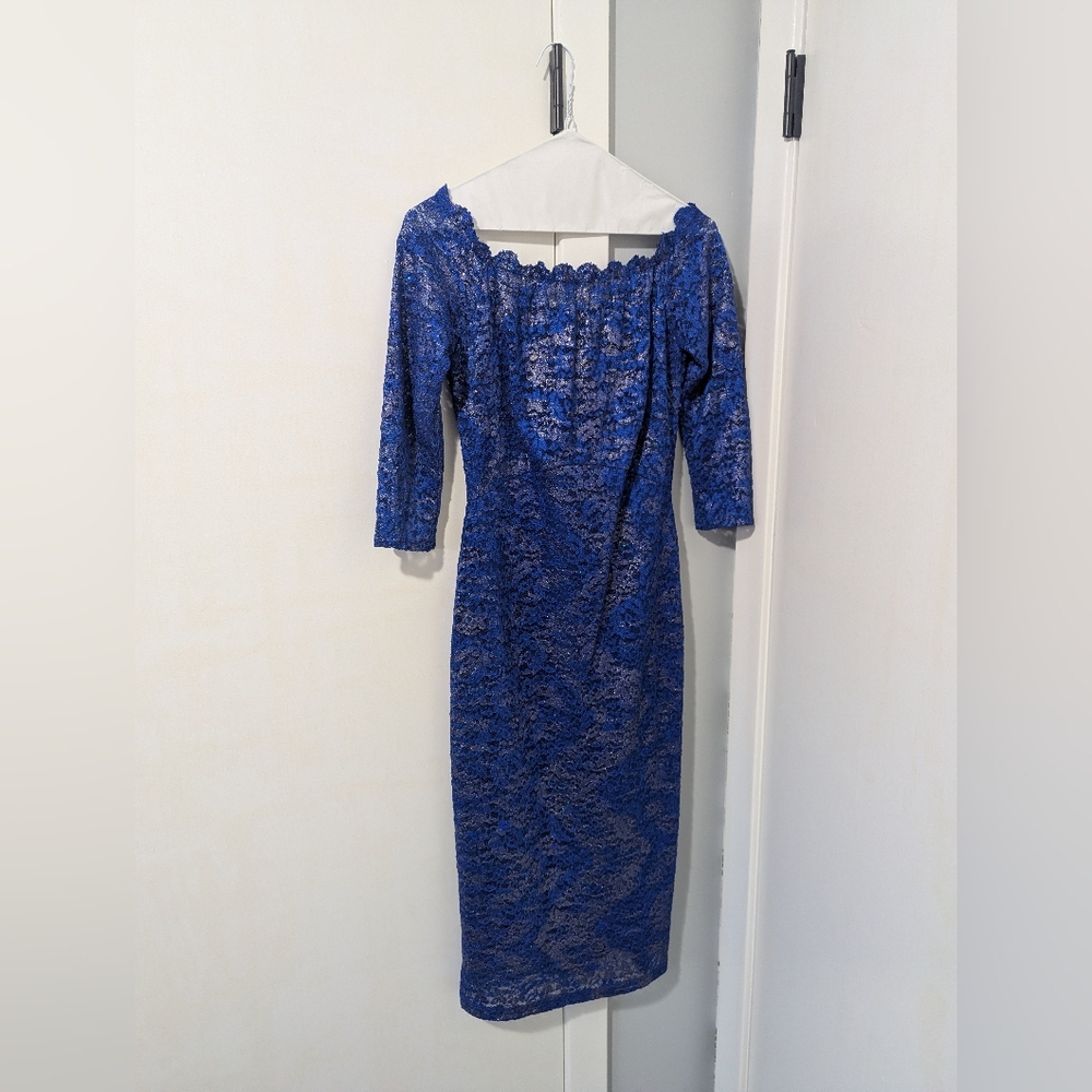 Elegant Blue Lace Dress
